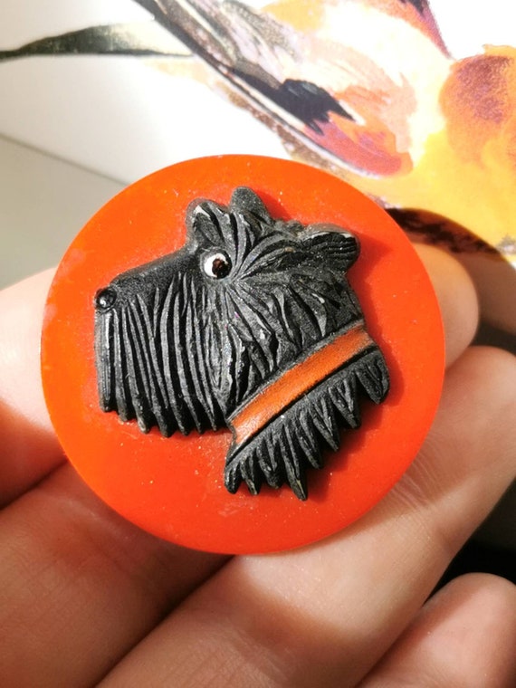 Bakelite Brooch Dachshund Terrier Dog Red Catalin Dog Cherry Red Amber Kid Art Deco Brooch Etsy Australia