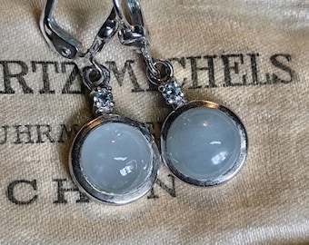 925 Zilveren Aquamarijn Oorbellen Hangende Oorbellen - 925 Sterling - Lichtblauwe Edelsteen Elegant Cadeau
