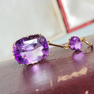 Art nouveau Amethyst Chains Pendant 585 Gold England around 1920 1900 Design brocante antique viktorian 14k unique gemstone purple crown rare