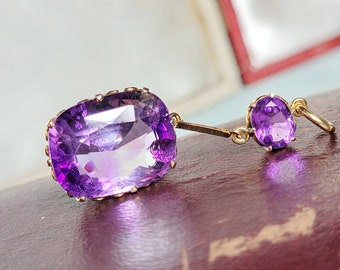 Art nouveau Amethyst Chains Pendant 585 Gold England around 1920 1900 Design brocante antique viktorian 14k unique gemstone purple crown rare