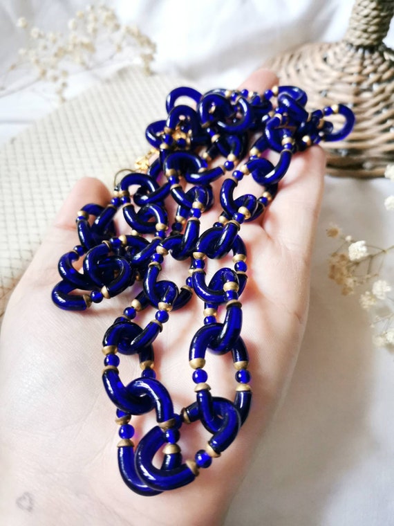 Archimede Seguso Necklace Designed for Chanel Cobalt /royal 