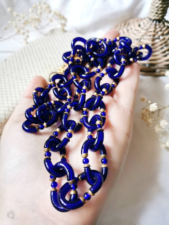 Archimede Seguso Necklace Designed for Chanel Cobalt /royal