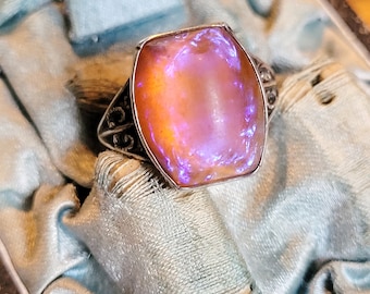 Dragon&#39;s breath ring 925 sterling silver 1920 art nouveau unique antique antique mystical gift love