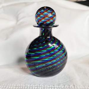 Murano bimini glass flacon Bottle blue / green / red 1950s design brocante