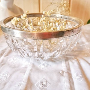 Theodor Müller Hofjuwelier Weimar Full Cut Crystal Glass Bowl 830 Silver Outfit Art Nouveau Bowl true vintage Crescent Crown