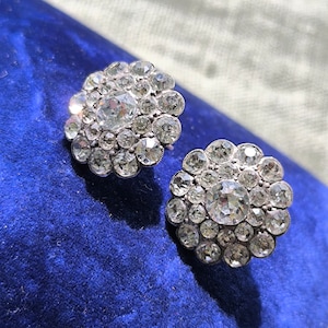 Paste Earbutton Ohrringe edwardian 1850 Glitzer earring viktorianisch antik Schmuck Hochzeit Geschenk