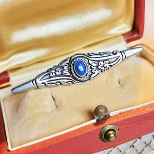 OPAL Brooch 925 Silver Bar Brooch true vintage design floral needle sterling silver gemstone brooch Flowers design colorful