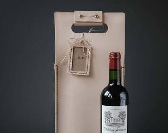 british leather hand-made luxury wine bottle carrier - wine carrier drink carrier fine quality leather gift bag tote bag wine lover gift
