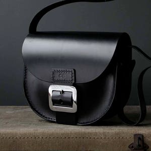 tellbol satchel fijnste Britse hoofdstelleer fijne kwaliteit lederen zadeltas van Catherine Edwards, handgemaakte crossbody messenger bag afbeelding 1