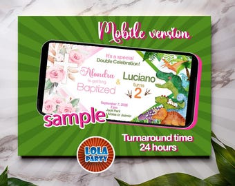 Custom Mobile Invite - Any themes, Double,Twins,Triplets invitation, Made-to-order