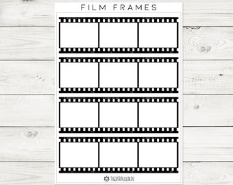 Film Frames Stickers - Video, border, cinema, retro, vintage - Planner Stickers, planning, decoration, journaling