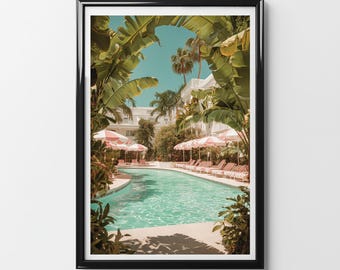 Beverly Hills Hotel Pool Poster: Retro Glam California Print