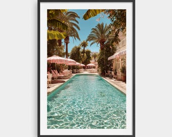 Beverly Hills Hotel Pool Poster: Retro Glam California Print