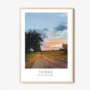 Poster photo Texas, impression photographie Texas, décoration murale Texas, impression Lone Star State, téléchargement numérique, cadeau pour lui, art mural Texas