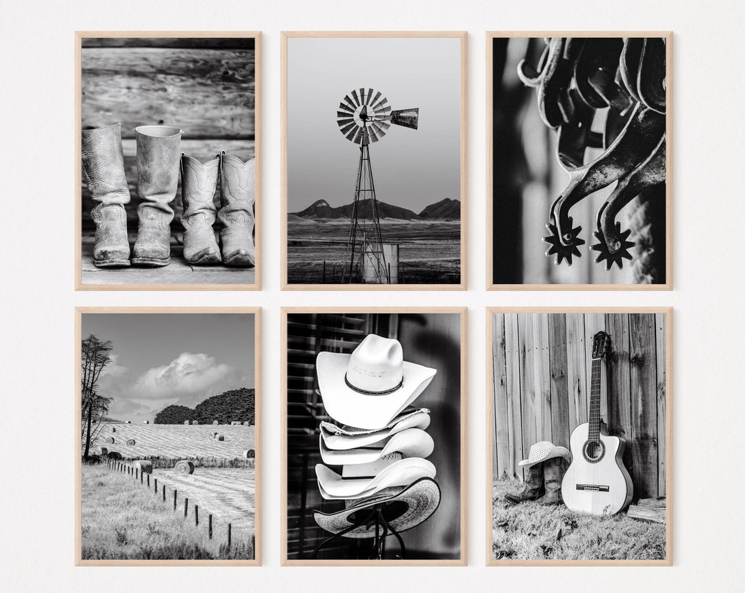 Southwest Set of 6 Prints, Rustic Western Wall Art, Printable Farmhouse