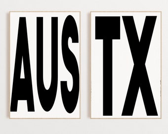 Austin Texas Typography Prints, Texas Wall Art, Texas Gift, Gift For Him, Modern Wall Art, Printable, Texas  Art Print, Home State Gifts