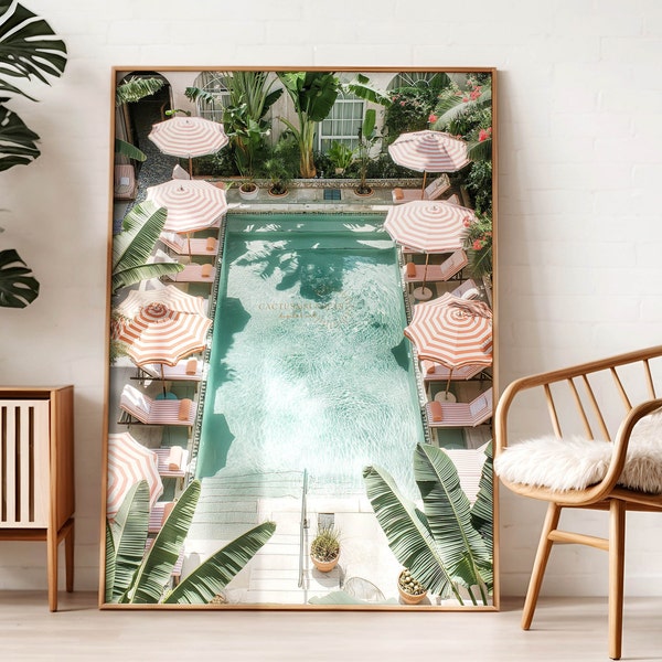 Hollywood Print, Beverly Hills Gift, Gift For Her, Pink Nursery Wall Art, Hotel Decor, Palm Trees, California Decor, Magazine Poster