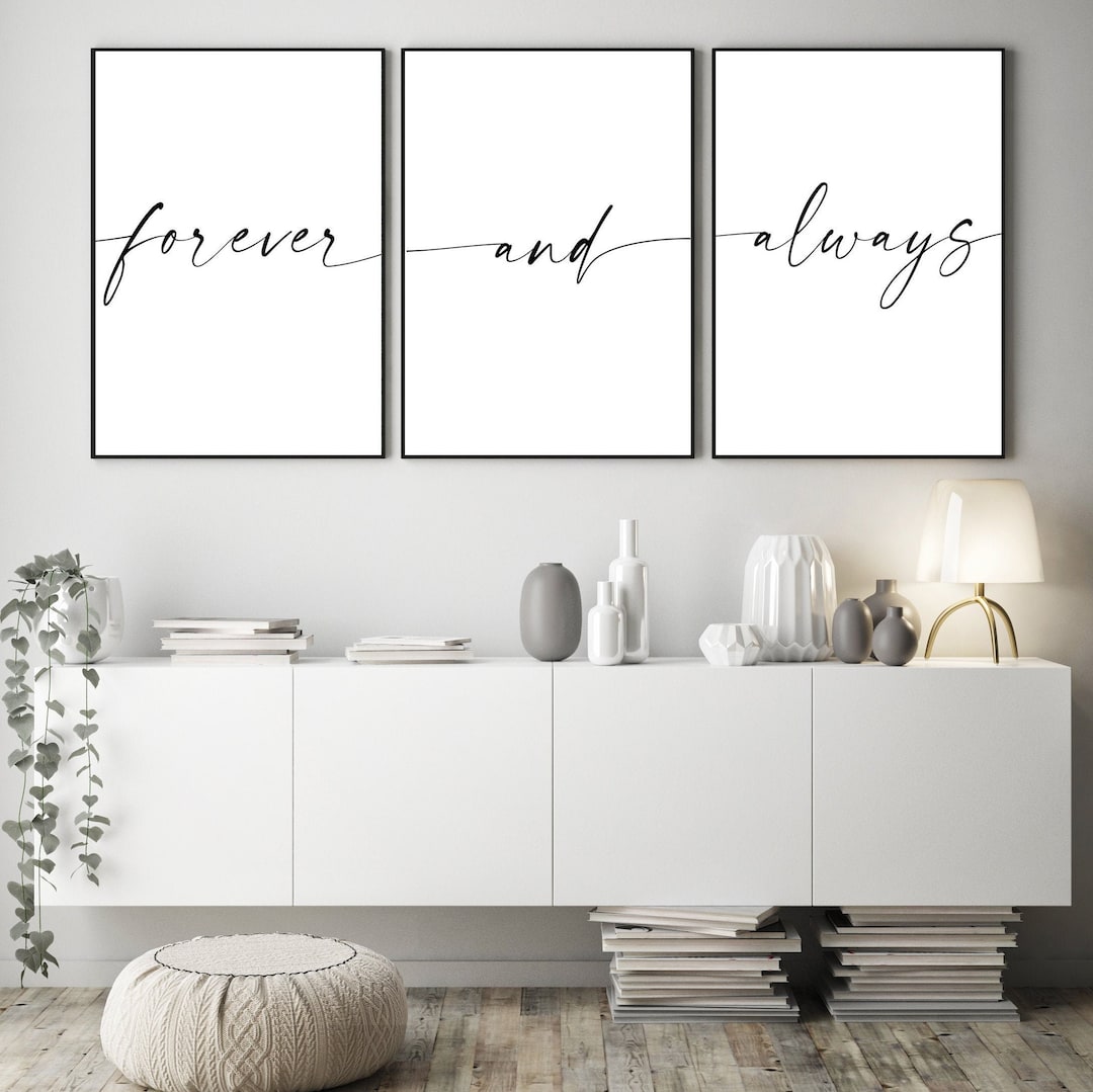 Bedroom Wall Decor, Romantic Quote Print, Set of 3 Prints, Couples ...