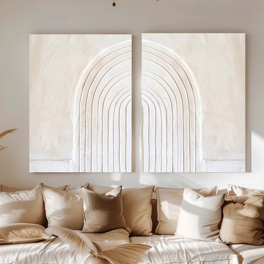Picture of Canvas Textured Wall Art, Boho Textured Wall Art, Plaster Wall Art ...