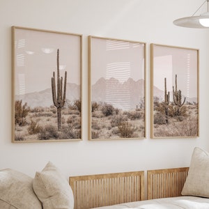 Set of 3 Desert Prints, Four Peaks Arizona Wall Art, Desert Decor, Arizona Desert, Boho Print, Modern Wall Art