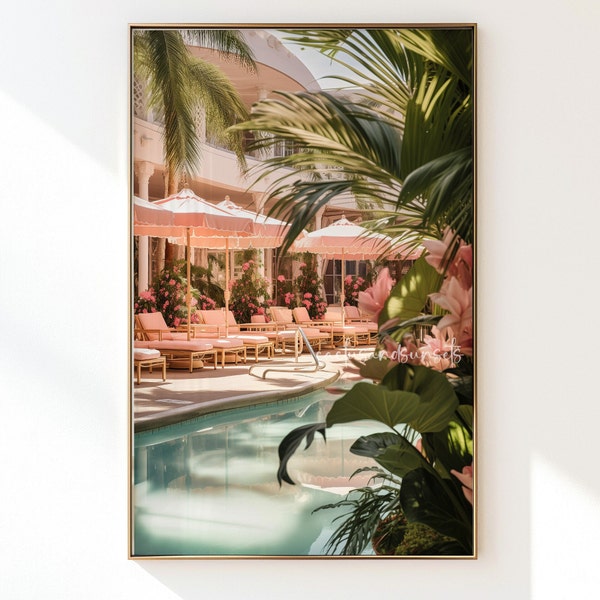 Hollywood Print, Beverly Hills Gift, Gift For Her, Pink Nursery Wall Art, Hotel Decor, Palm Trees, California Decor, Magazine Poster