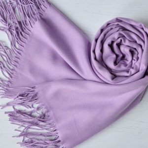 Lilac Pashmina Drew Super Soft Large Special Occasion Wrap with Tassels