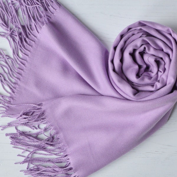 Drew Pashmina Lilac Super Soft Large Special Occasion Wrap with Tassels