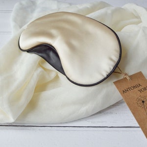 CLEARANCE SALE Sleep Eye Mask Blackout Inner Fabric Luxuriously Soft Adjustable Eye Cover Cream Satin Meditation