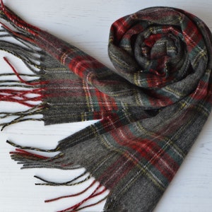 Gray and best sale red plaid scarf
