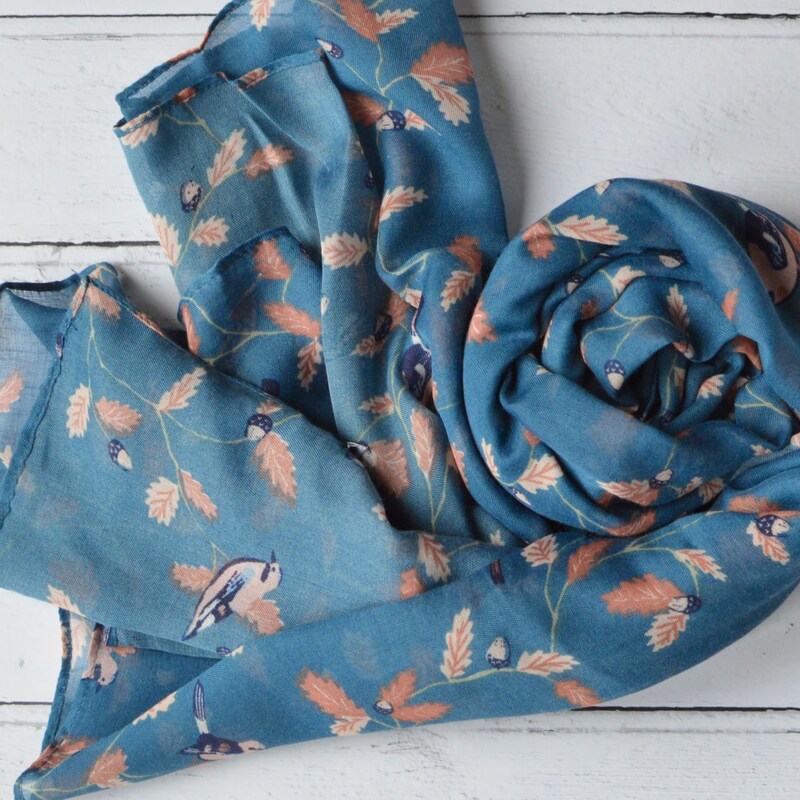 Teal Blue Braided Scarf