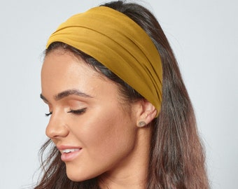 Mustard Headbands for Women Cotton Mustard Bandana Ochre Headwrap Bandana