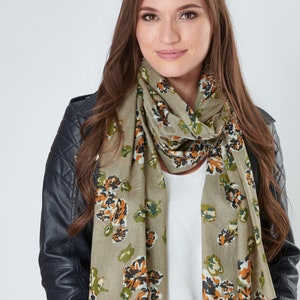 Khaki scarf ladies clearance