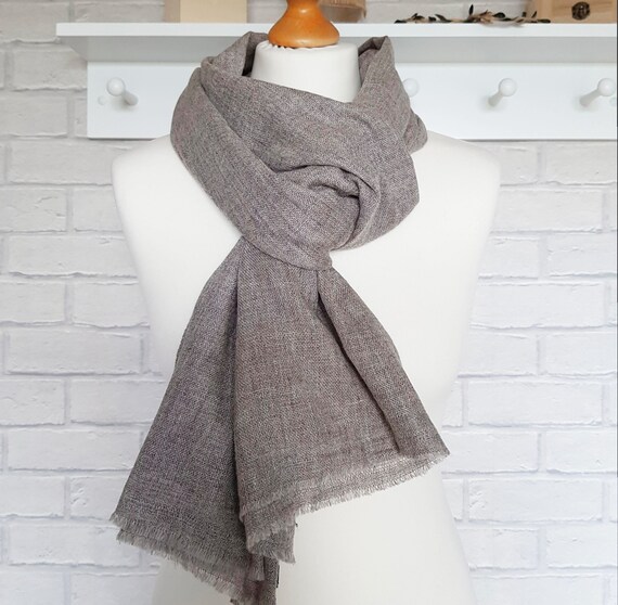 Cashmere Scarf Soft Handwoven Nepalese Wrap in Light Brown Cashmere Scarf Soft Handwoven Nepalese Wrap in Light Brown