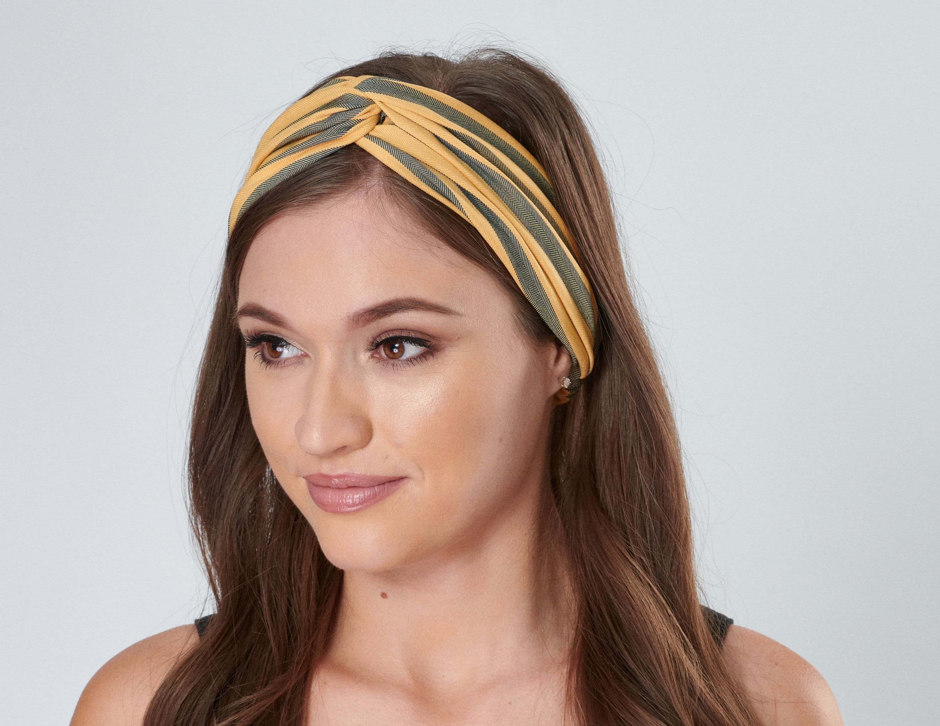 Womens Headbands Twisted Knot Herringbone Twill Striped Hair Bands