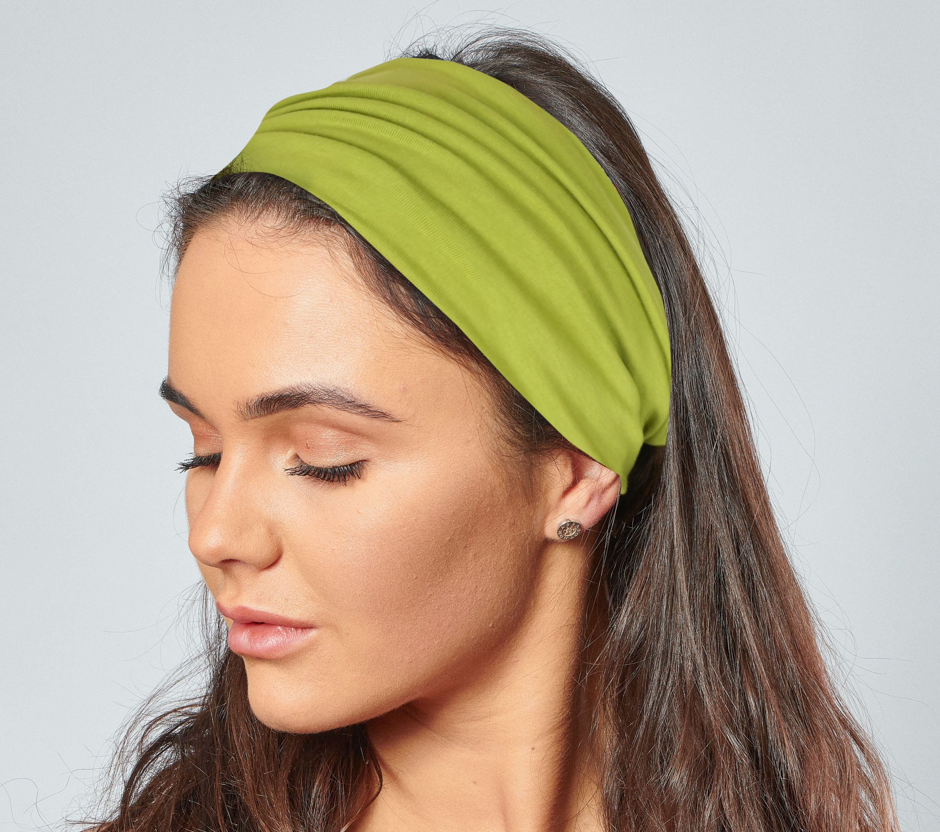 Headband for Women Black Wide Comfortable Non Slip Cotton Jersey