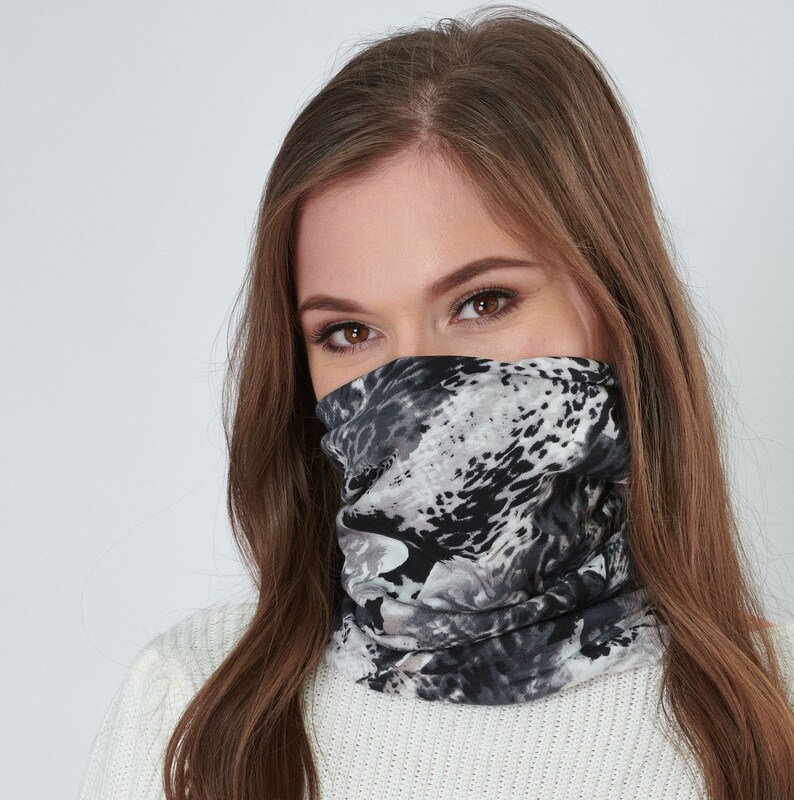 Animal Print Snood Grey Stretchy Jersey Neckwarmer Oekotex Etsy UK
