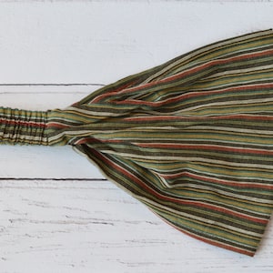 Headband Green Striped Nepalese Bandana Fair Trade Stirnband Boho Headwrap image 4