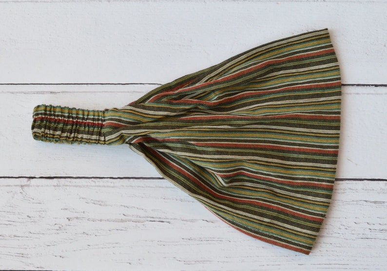 Headband Green Striped Nepalese Bandana Fair Trade Stirnband Boho Headwrap image 4