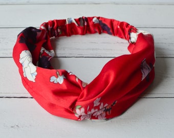 Floral Headbands 4 Pack or Single Silky Twisted Knot