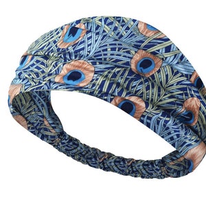 Headband for Women Liberty Style Peacock Feather Print Stretchy Comfortable Bandana image 7