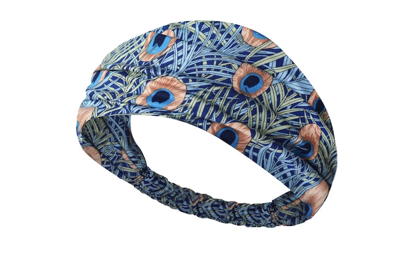 Headband for Women Liberty Style Peacock Feather Print Stretchy Comfortable Bandana image 7