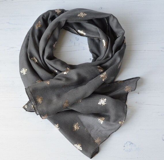 navy blue and silver shawl
