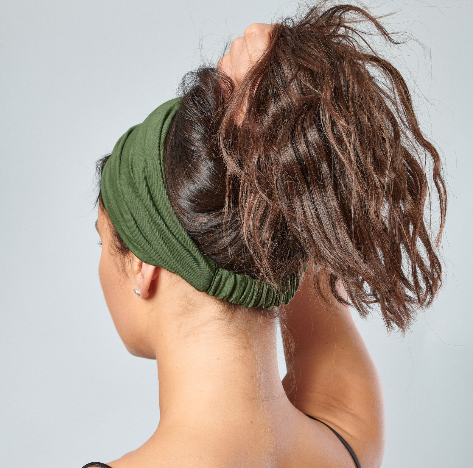 Cotton Jersey Headband Olive Green Headwrap Etsy