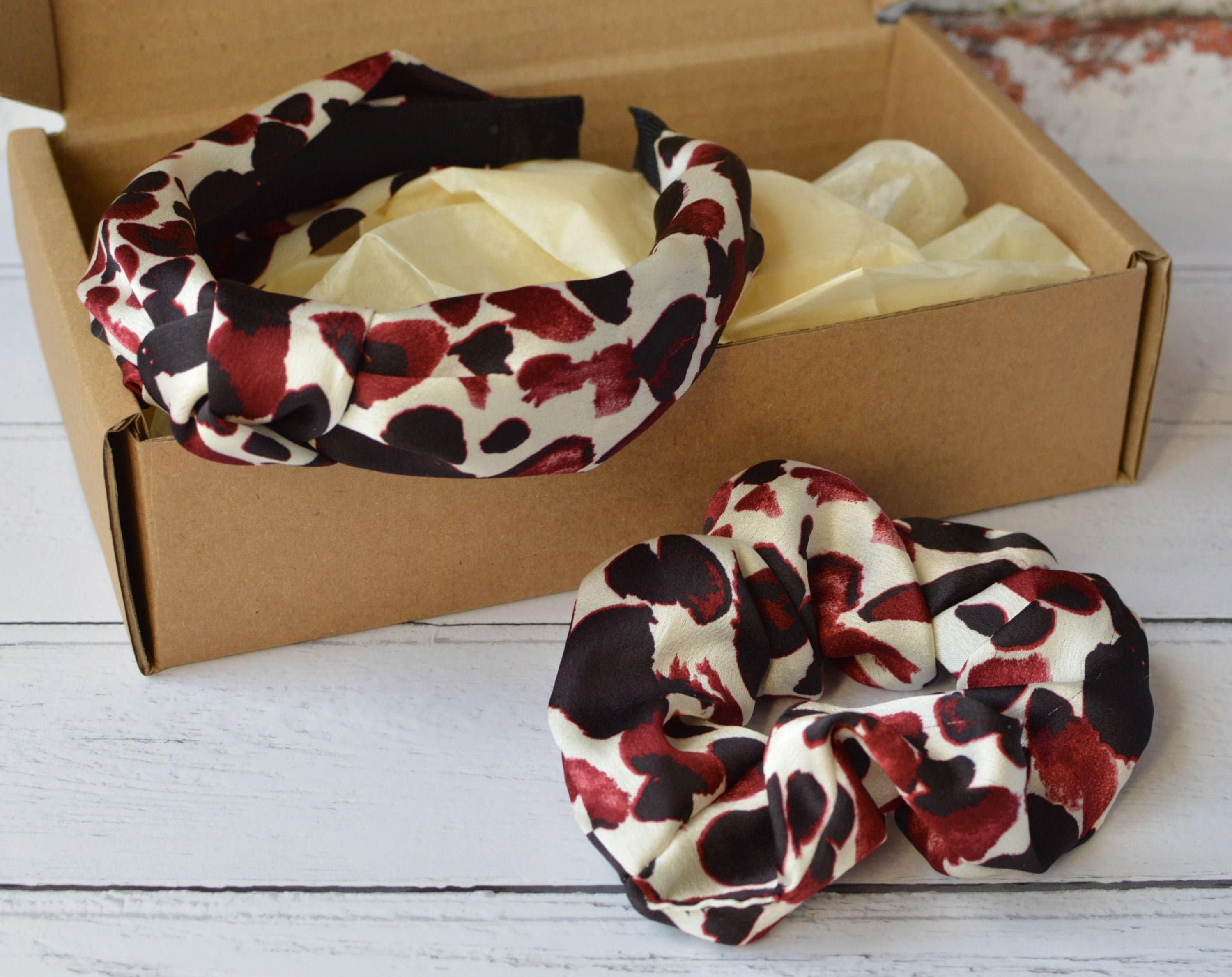 Silk Headband Elastic Twist Knotted Leopard Print for Women\'s Hair Fashion Women main image 2