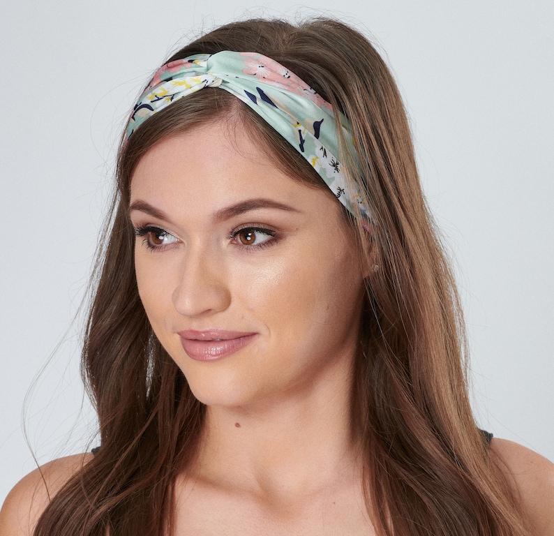 Womens Headbands Twisted Knot Silky Cherry Blossom Floral Hair Etsy