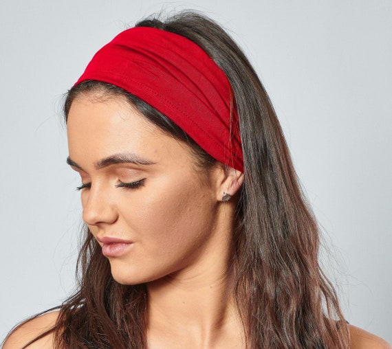 Zara Diadema de Algodón Orgánico Jersey Rojo Pañuelo Elástico | Etsy México