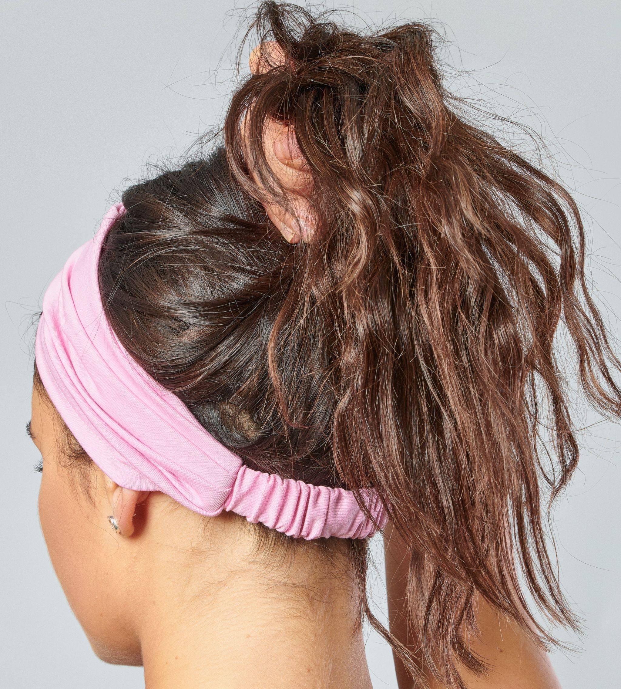 Organic Cotton Headband Zara Pink Jersey Elasticated Back  display picture 2