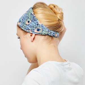 Headband for Women Liberty Style Peacock Feather Print Stretchy Comfortable Bandana image 5