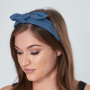 Mustard Floral Bow Headband, Vintage Style, Detachable Bow image 6