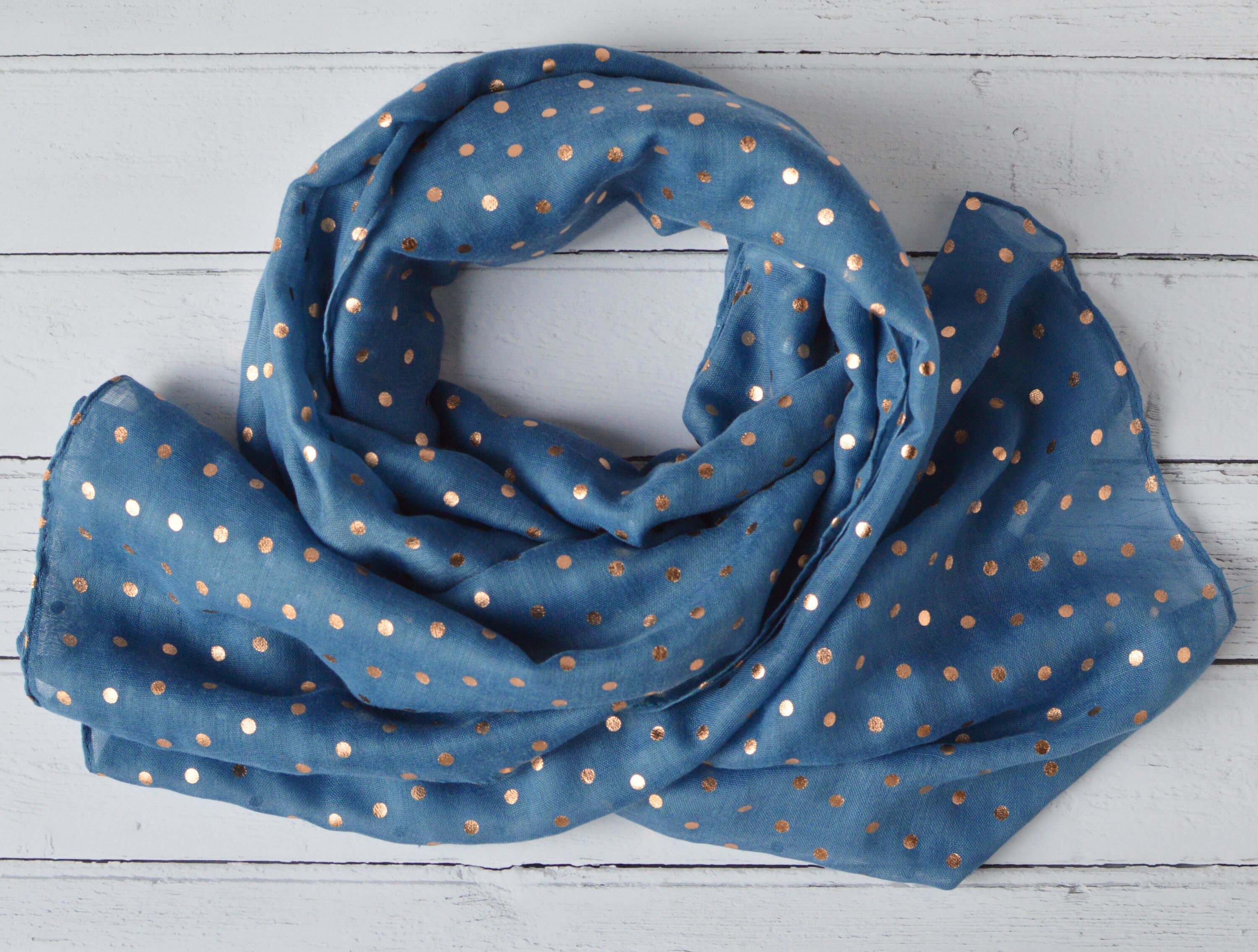 ◇DAKS◇ [DAKS GIFT][Ring Set][SILK100%]Blue DD Chain Scarf DAKS Men's Silk Ascot Tie, Chain Pattern Silk Scarf, Blue
